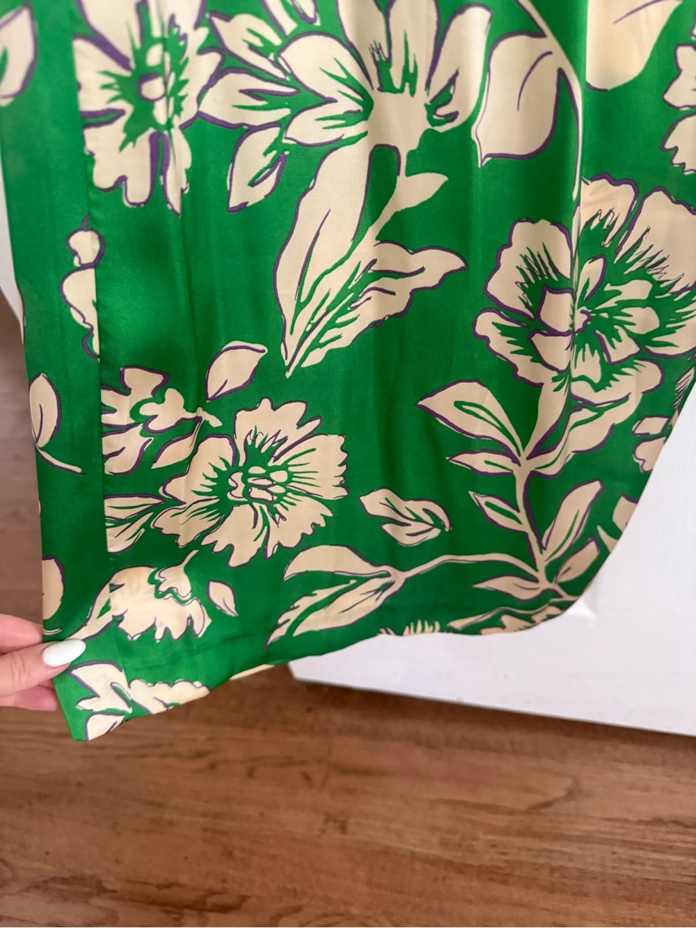 Zara Green Floral Cutout Wide Leg Romper Jumpsuit M - Picture 4 of 5